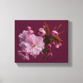 Stijlvolle roze blush kersenbloesem bloesem bloeme canvas afdruk