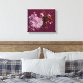 Stijlvolle roze blush kersenbloesem bloesem bloeme canvas afdruk (Insitu (Slaapkamer))