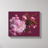 Stijlvolle roze blush kersenbloesem bloesem bloeme canvas afdruk (Voorkant)