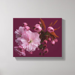 Stijlvolle roze blush kersenbloesem bloesem bloeme canvas afdruk