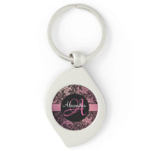 Stijlvolle Roze Blush Zwart Bloemen Monogram Custo