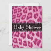 Stijlvolle roze Cheetah Print Baby shower Uitnodig Kaart (Voorkant)