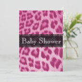 Stijlvolle roze Cheetah Print Baby shower Uitnodig Kaart (Staand voorkant)