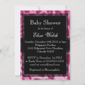 Stijlvolle roze Cheetah Print Baby shower Uitnodig Kaart (Achterkant)