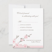 Stijlvolle roze Cherry Blossom RSVP-reactiekaart RSVP Kaartje (Voorkant)