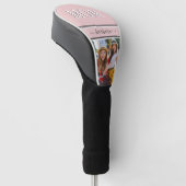 Stijlvolle Roze Custom MOM Naam Foto Golfheadcover (Schuin)