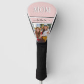 Stijlvolle Roze Custom MOM Naam Foto Golfheadcover (Voorkant)