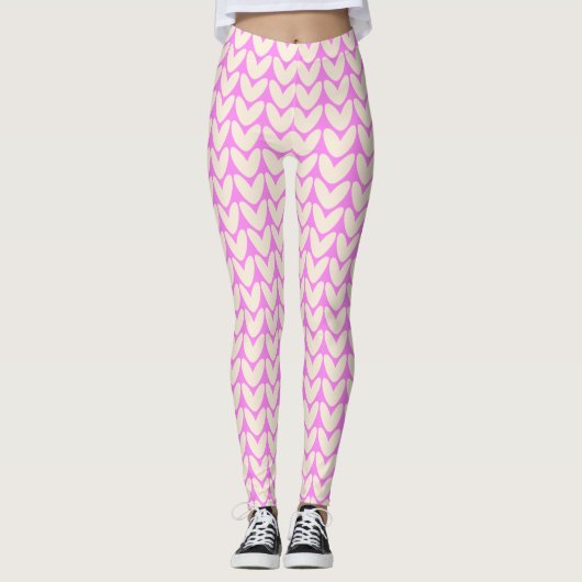 Stijlvolle roze designer Leggings voor vrouwen har (Voorkant)