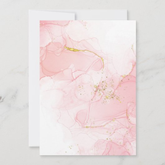 Stijlvolle Roze Dochterbaptisme Kaart voor uitnodi (Achterkant)