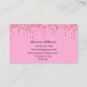 stijlvolle roze druppelaar maakt luxe visitekaartje (Achterkant)