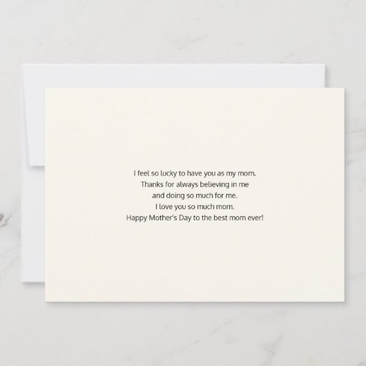 Stijlvolle roze en blauwe bloemenboeket Moederdag Kaart (Achterkant)