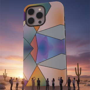Stijlvolle roze en blauwe marmeren moderne estheti iPhone 16 pro max hoesje