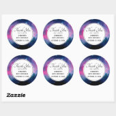 Stijlvolle roze en blauwe melksterren Abstracte ve Ronde Sticker (Vel)