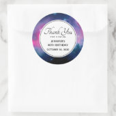 Stijlvolle roze en blauwe melksterren Abstracte ve Ronde Sticker (Tas)