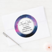 Stijlvolle roze en blauwe melksterren Abstracte ve Ronde Sticker (Envelop)