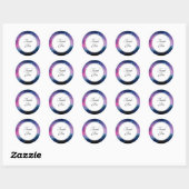 Stijlvolle roze en blauwe sterrenstelsels Dank je Ronde Sticker (Vel)