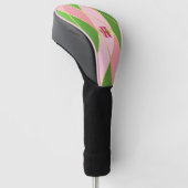 Stijlvolle roze en groene Argyle Driver Golfheadcover (Schuin)