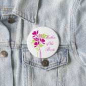 Stijlvolle roze en groene Bouquet Bridal Party But Ronde Button 7,6 Cm (In situ)