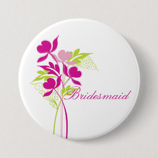 Stijlvolle roze en groene Bouquet Bridal Party But Ronde Button 7,6 Cm