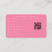 Stijlvolle Roze en Turquoise Nail Hustler Branding Visitekaartje (Achterkant)