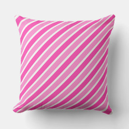 Stijlvolle roze en witte kerststrepen kussen