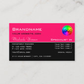 Stijlvolle roze en zwarte afbeelding met Logo Prof Visitekaartje (Achterkant)