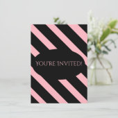 Stijlvolle roze en zwarte brede strepen kaart (Staand voorkant)