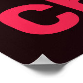 Stijlvolle roze en zwarte Cherry Triplet & Caption Poster (Hoek)