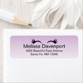 Stijlvolle roze en zwarte Eyelashes op Paarse grad Etiket (Insitu)