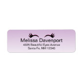 Stijlvolle roze en zwarte Eyelashes op Paarse grad Etiket (Voorkant)