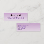 Stijlvolle roze en zwarte Eyelashes op Paarse grad Mini Visitekaartje (Voorkant / Achterkant)