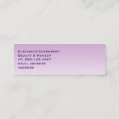 Stijlvolle roze en zwarte Eyelashes op Paarse grad Mini Visitekaartje (Achterkant)