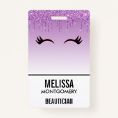 Stijlvolle roze en zwarte Eyelashes voor het uitdr Badge (Voorkant)