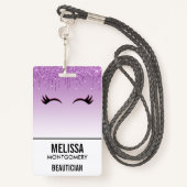 Stijlvolle roze en zwarte Eyelashes voor het uitdr Badge (Achterkant met draagriem)