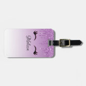 Stijlvolle roze en zwarte Eyelashes voor het uitdr Bagagelabel (Voorkant horizontaal)