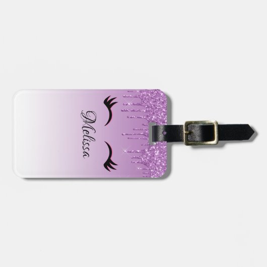 Stijlvolle roze en zwarte Eyelashes voor het uitdr Bagagelabel (Voorkant horizontaal)