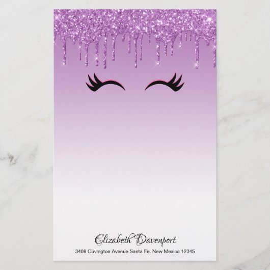 Stijlvolle roze en zwarte Eyelashes voor het uitdr Briefpapier (Voorkant)