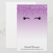 Stijlvolle roze en zwarte Eyelashes voor het uitdr Briefpapier (Voorkant / Achterkant)