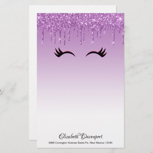 Stijlvolle roze en zwarte Eyelashes voor het uitdr Briefpapier (Voorkant / Achterkant)