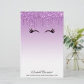 Stijlvolle roze en zwarte Eyelashes voor het uitdr Briefpapier (Staand voorkant)