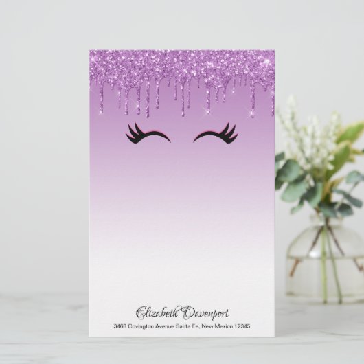 Stijlvolle roze en zwarte Eyelashes voor het uitdr Briefpapier (Staand voorkant)