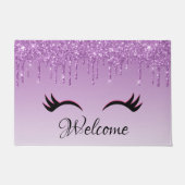 Stijlvolle roze en zwarte Eyelashes voor het uitdr Deurmat (Voorkant)