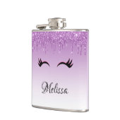 Stijlvolle roze en zwarte Eyelashes voor het uitdr Heupfles (Links)