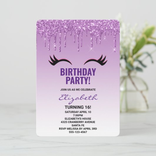 Stijlvolle roze en zwarte Eyelashes voor het uitdr Kaart (Staand voorkant)