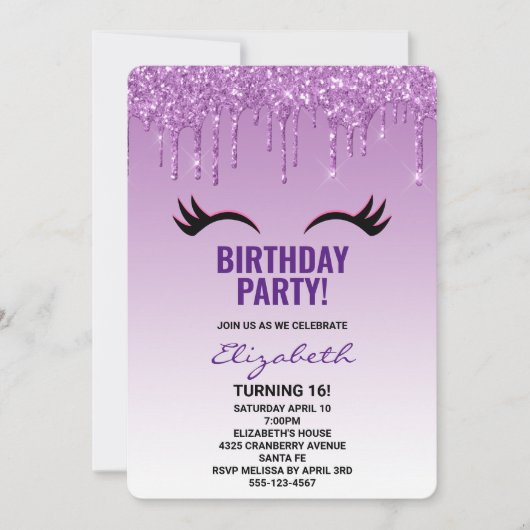 Stijlvolle roze en zwarte Eyelashes voor het uitdr Kaart (Voorkant)