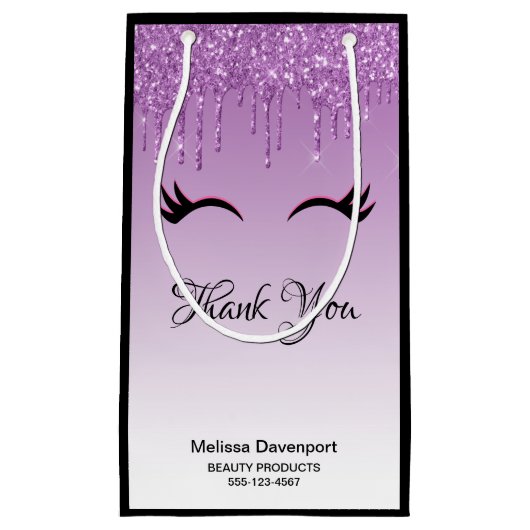 Stijlvolle roze en zwarte Eyelashes voor het uitdr Klein Cadeauzakje (Voorkant)