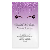Stijlvolle roze en zwarte Eyelashes voor het uitdr Magnetisch Visitekaartje (Voorkant Verticaal)