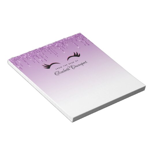 Stijlvolle roze en zwarte Eyelashes voor het uitdr Notitieblok (Schuin)