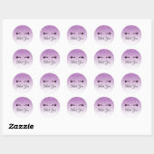 Stijlvolle roze en zwarte Eyelashes voor het uitdr Ronde Sticker (Vel)