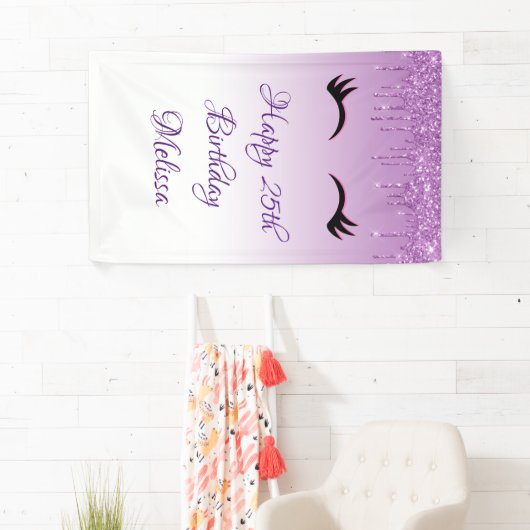 Stijlvolle roze en zwarte Eyelashes voor het uitdr Spandoek (Insitu)